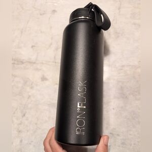 40oz. Iron Flask Stainless Steel Widemouth Spout Water Bottle - Black - EUC